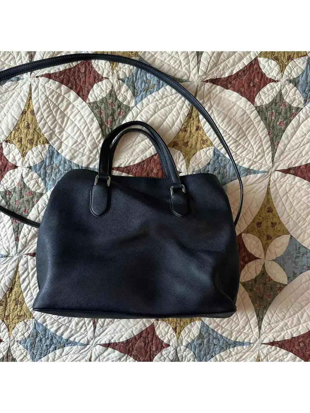 Kate Spade New York Evangelie Laurel Way Satchel Handbag Saffiano Leather Black